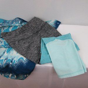 Athletic Works Dri-Works Gray/Aqua Capri Leggings